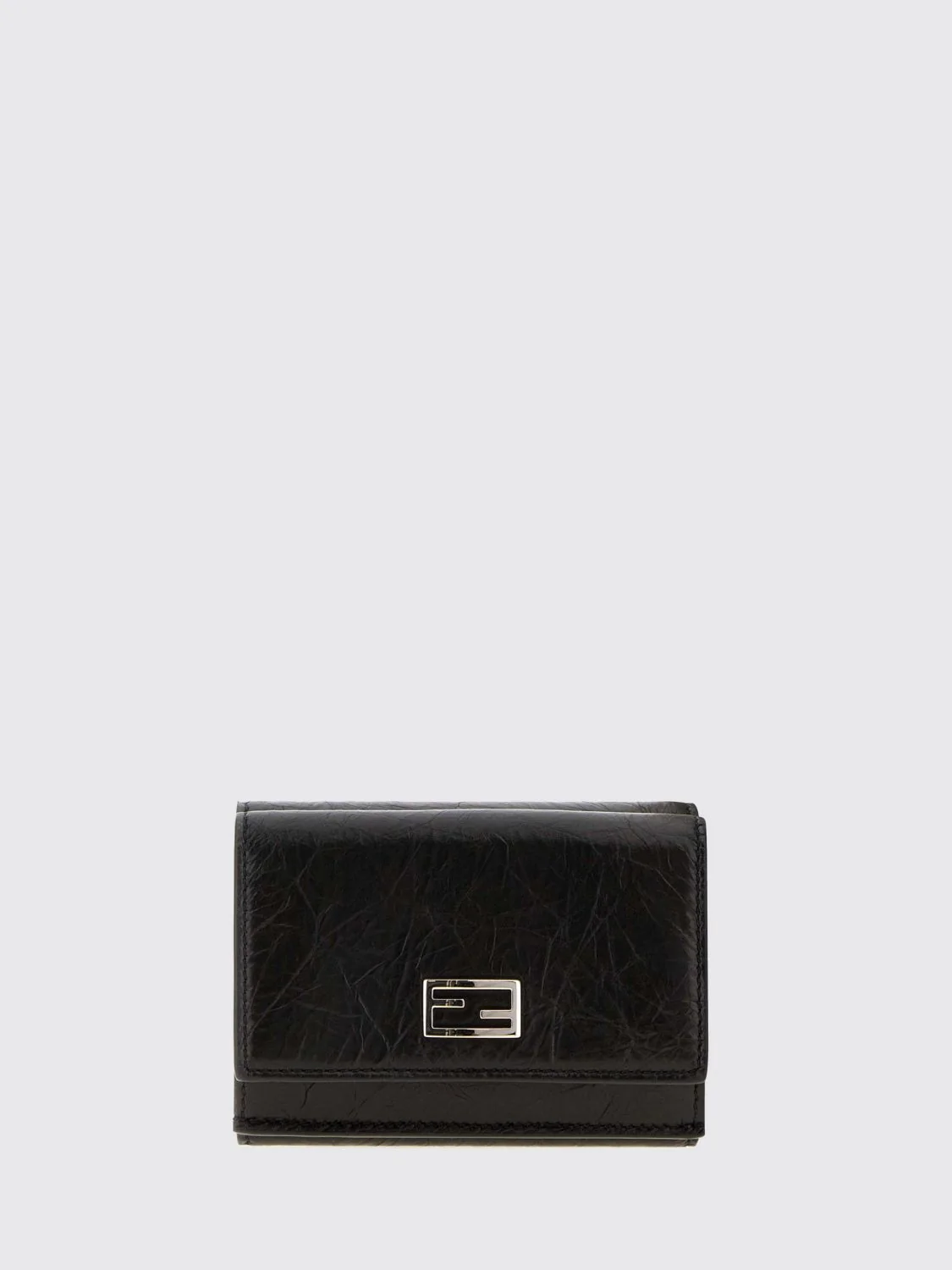 ff monogram wrinkled-effect leather tri-fold wallet