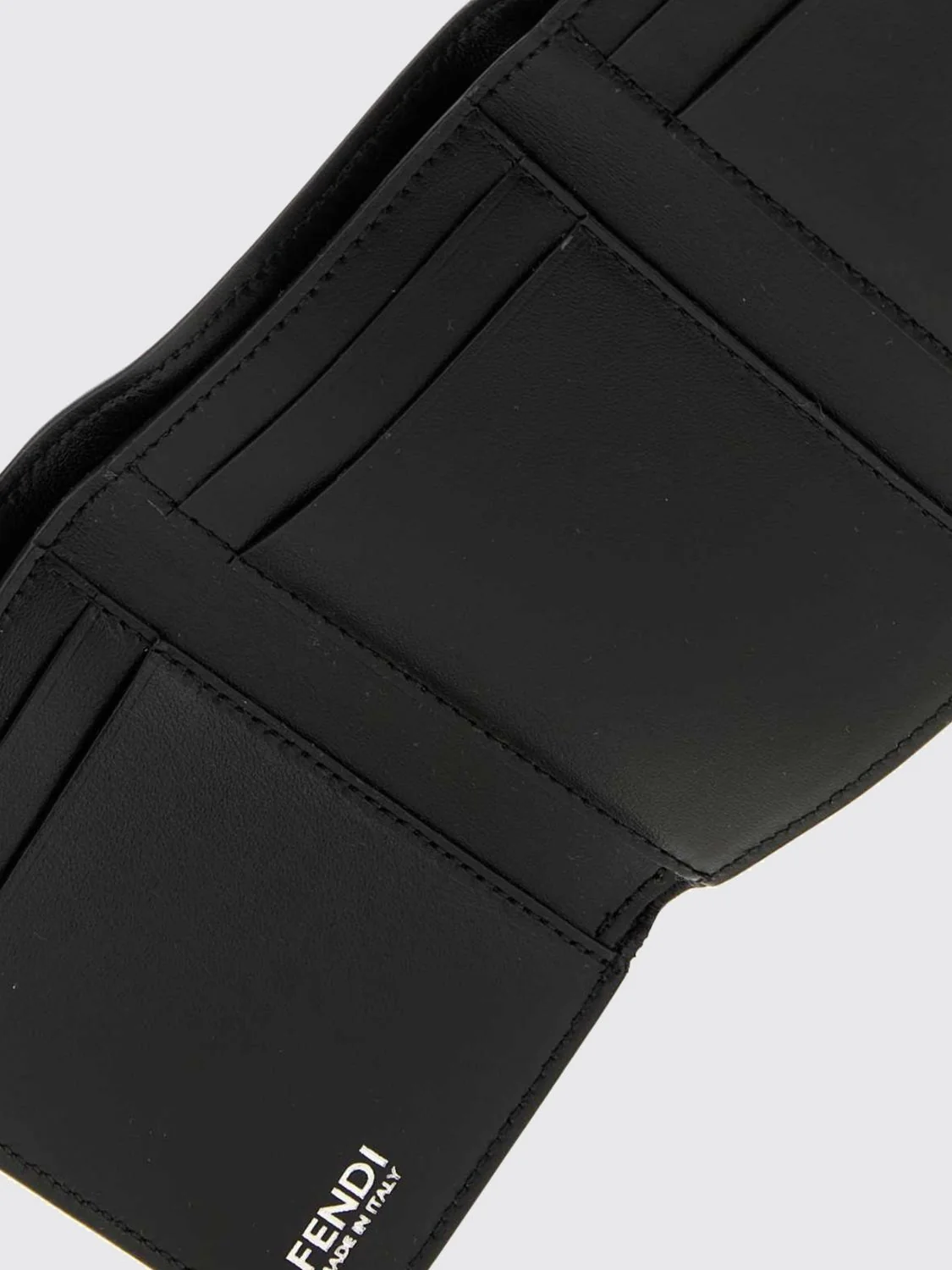 ff monogram wrinkled-effect leather tri-fold wallet
