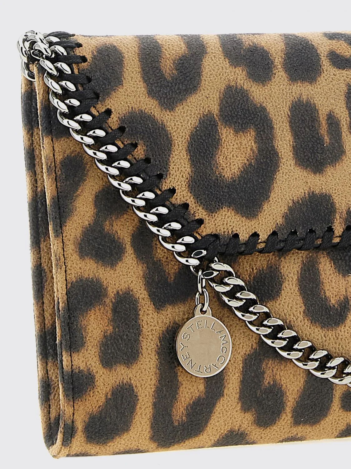 falabella animalier faux leather wallet on chain
