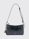 lock calfskin shoulder bag with padlock charm and zip closure