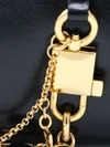 lock calfskin shoulder bag with padlock charm and zip closure
