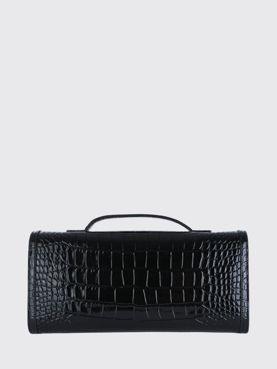 ROGER VIVIER OS belle vivier croc-effect calfskin clutch with top handle