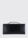 belle vivier croc-effect calfskin clutch with top handle
