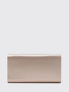 flower satin clutch with crystals and metal mesh strap