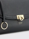 sofia hammered calfskin shoulder bag with gancini clasp