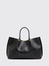 large vlogo signature studded smooth leather tote