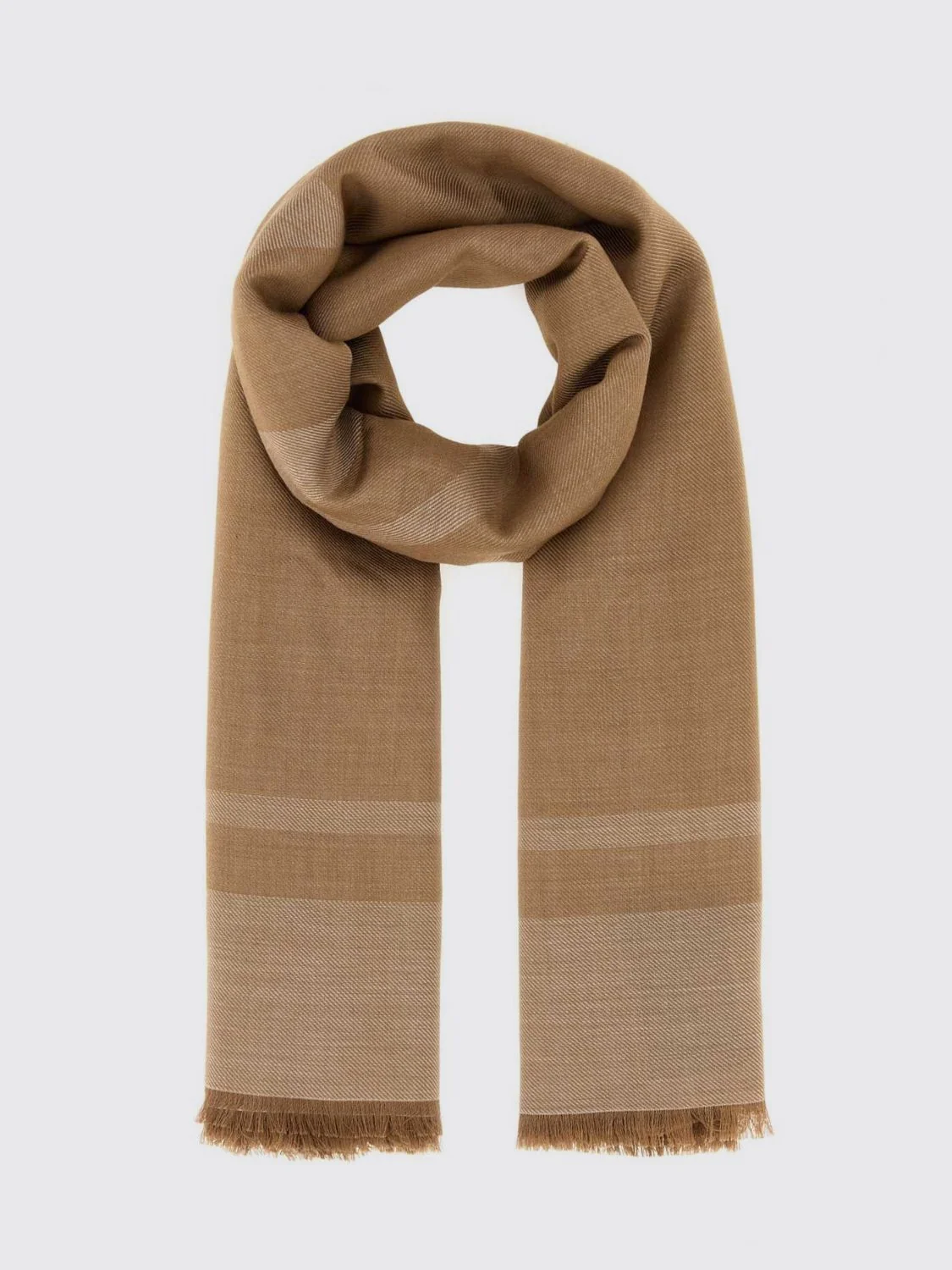 ysl monogram jacquard cashmere scarf with fringed edges