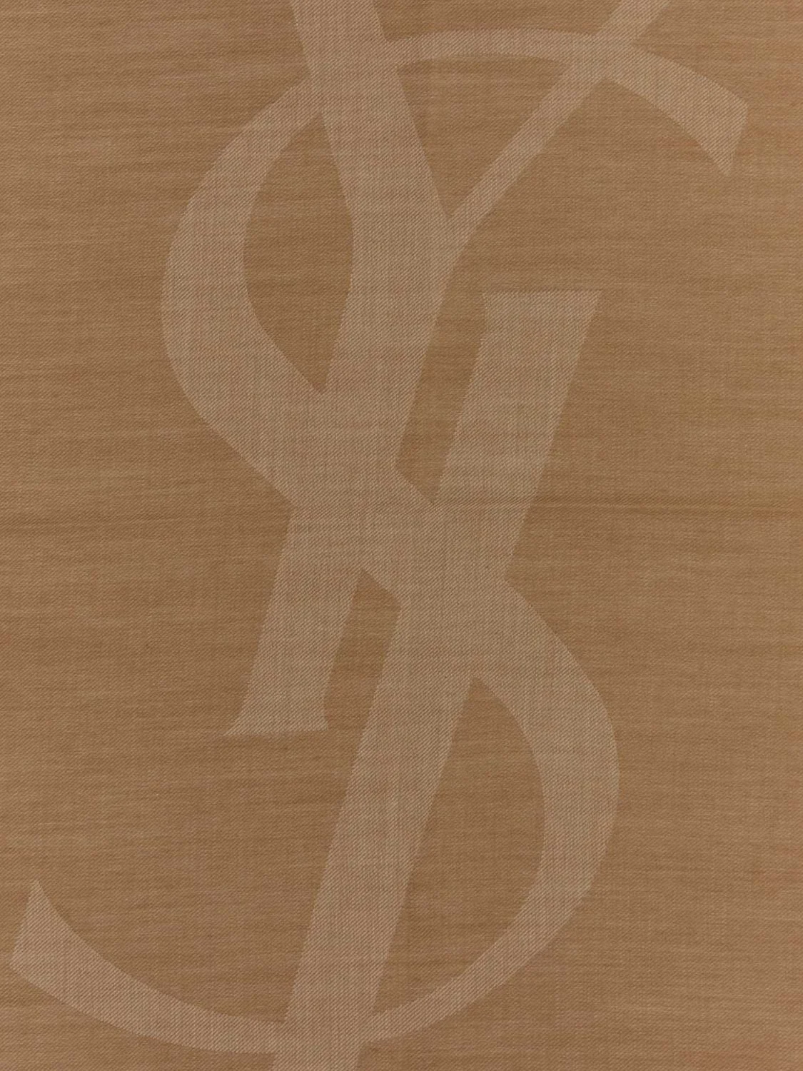 SAINT LAURENT OS ysl monogram jacquard cashmere scarf with fringed edges