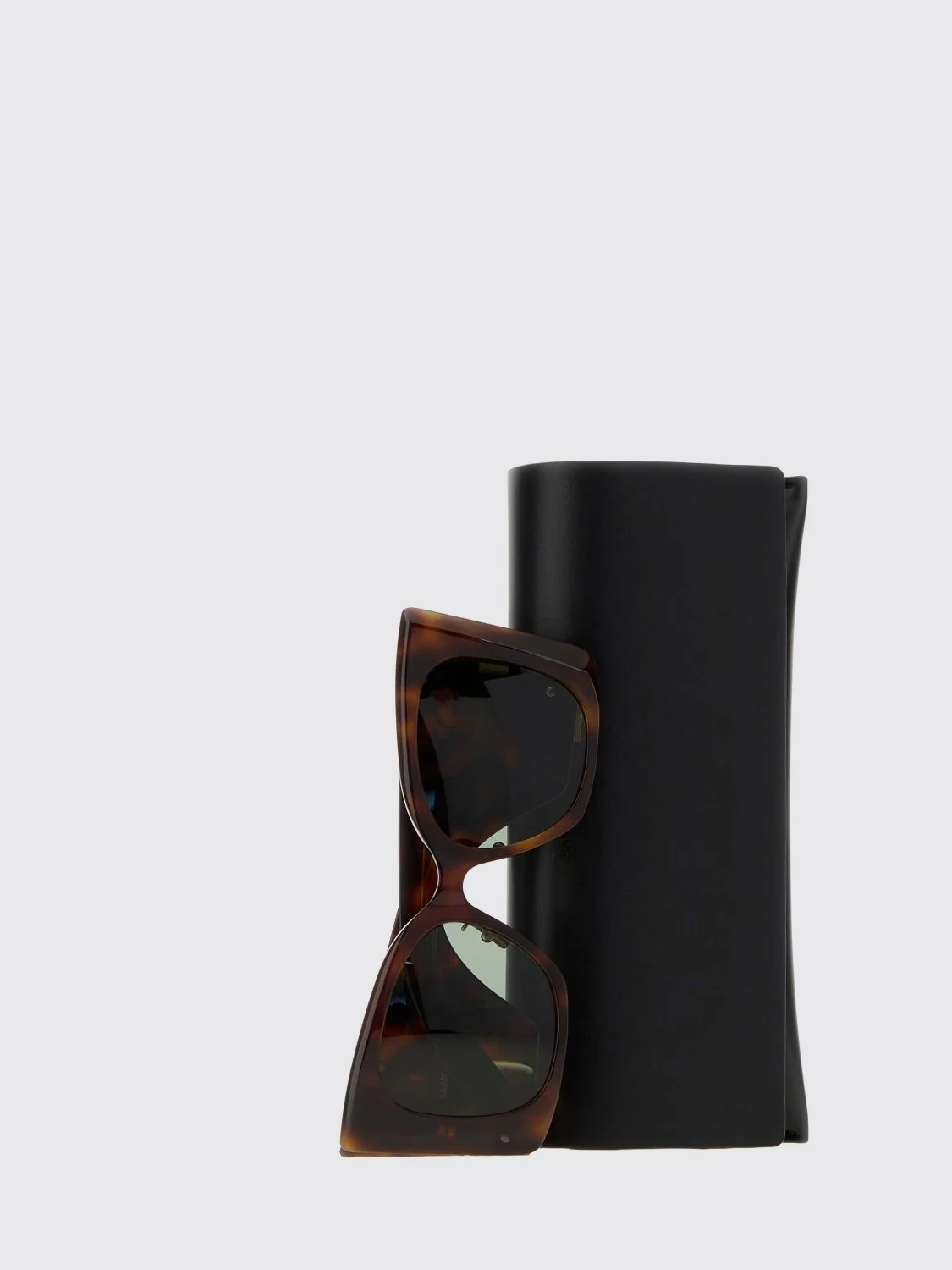 cat-eye tortoiseshell acetate sunglasses with ysl logo