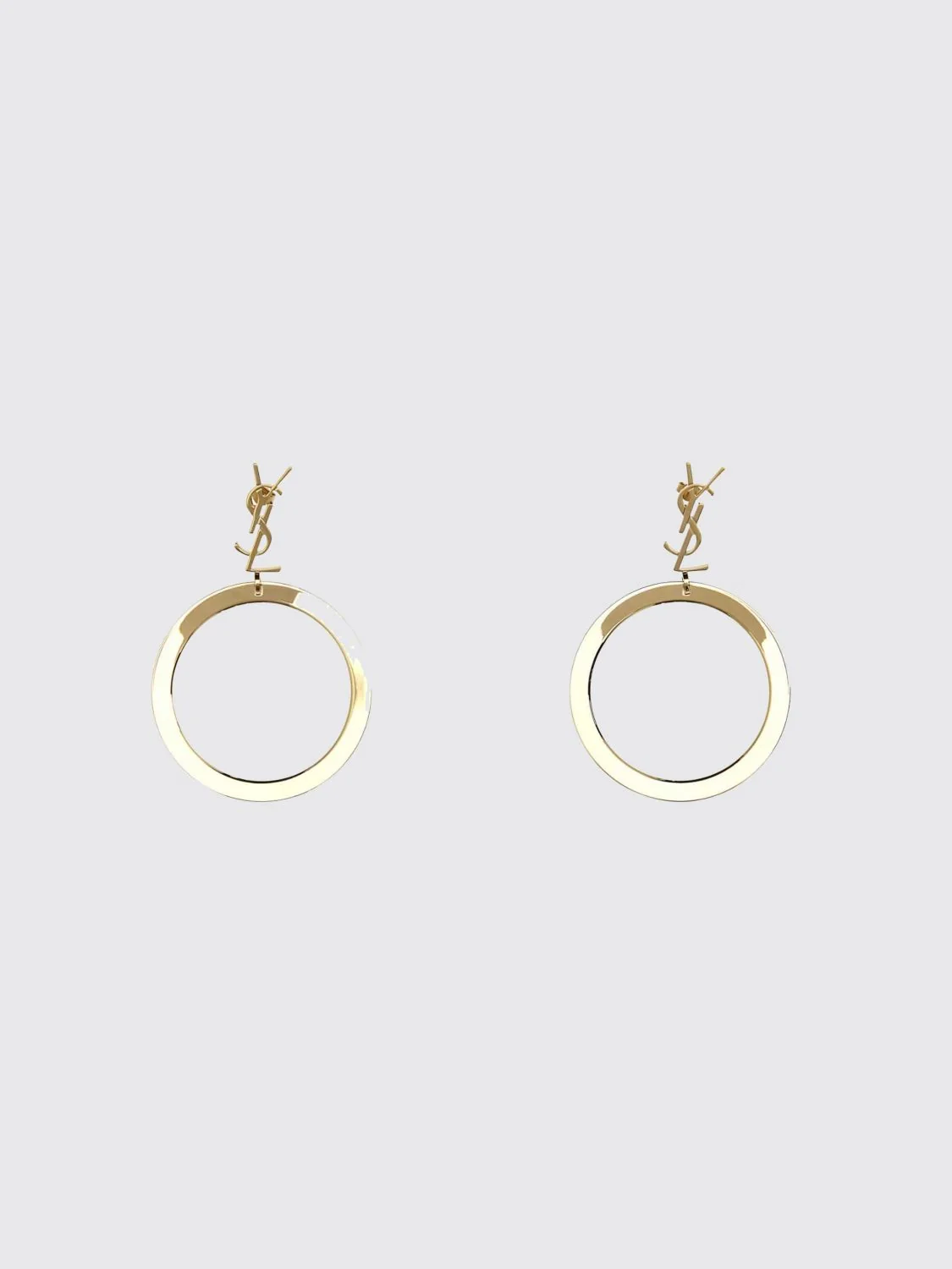 SAINT LAURENT OS ysl monogram dangle earrings in gold-tone metal