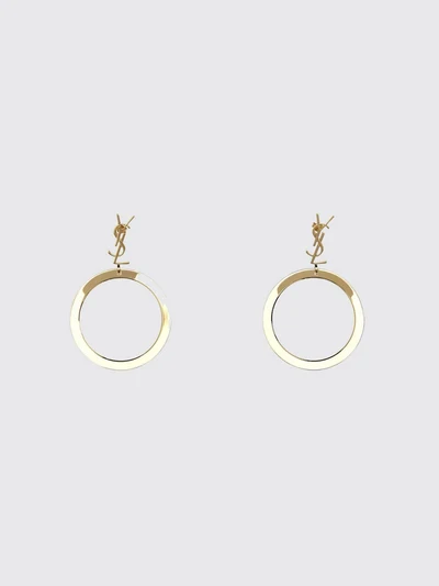 ysl monogram dangle earrings in gold-tone metal