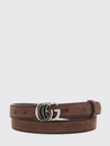 suede gg marmont belt with monogram buckle
