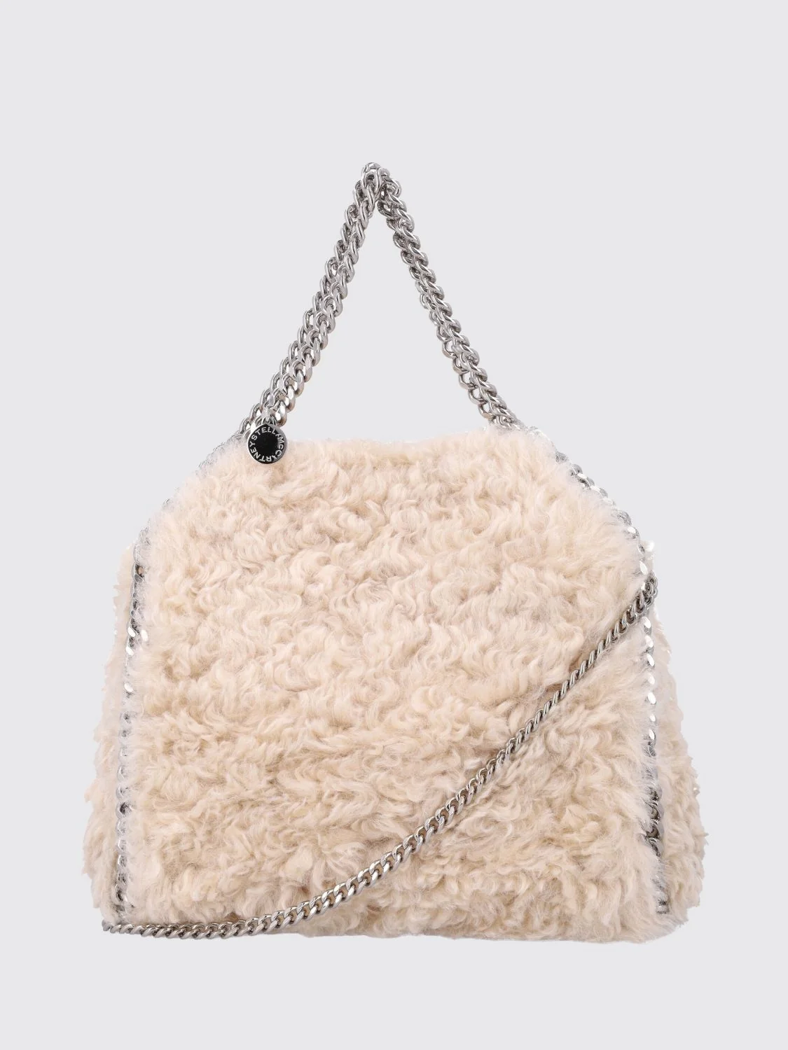 STELLA MCCARTNEY OS falabella vegan shearling handbag with double handle