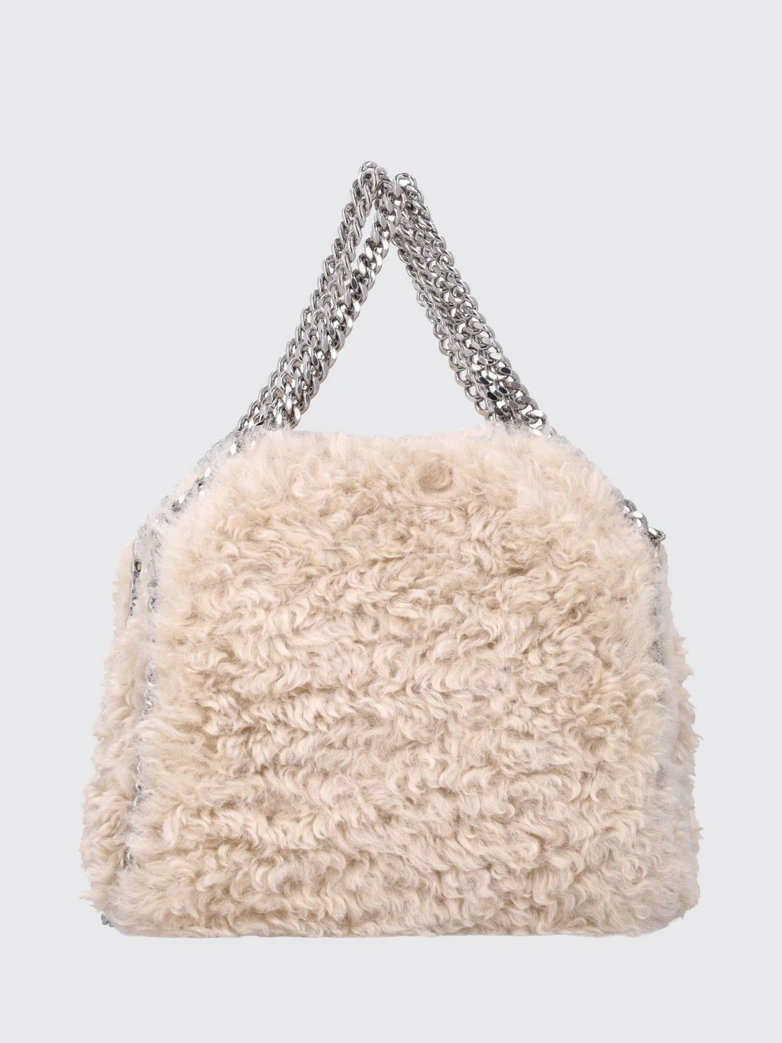 falabella vegan shearling handbag with double handle