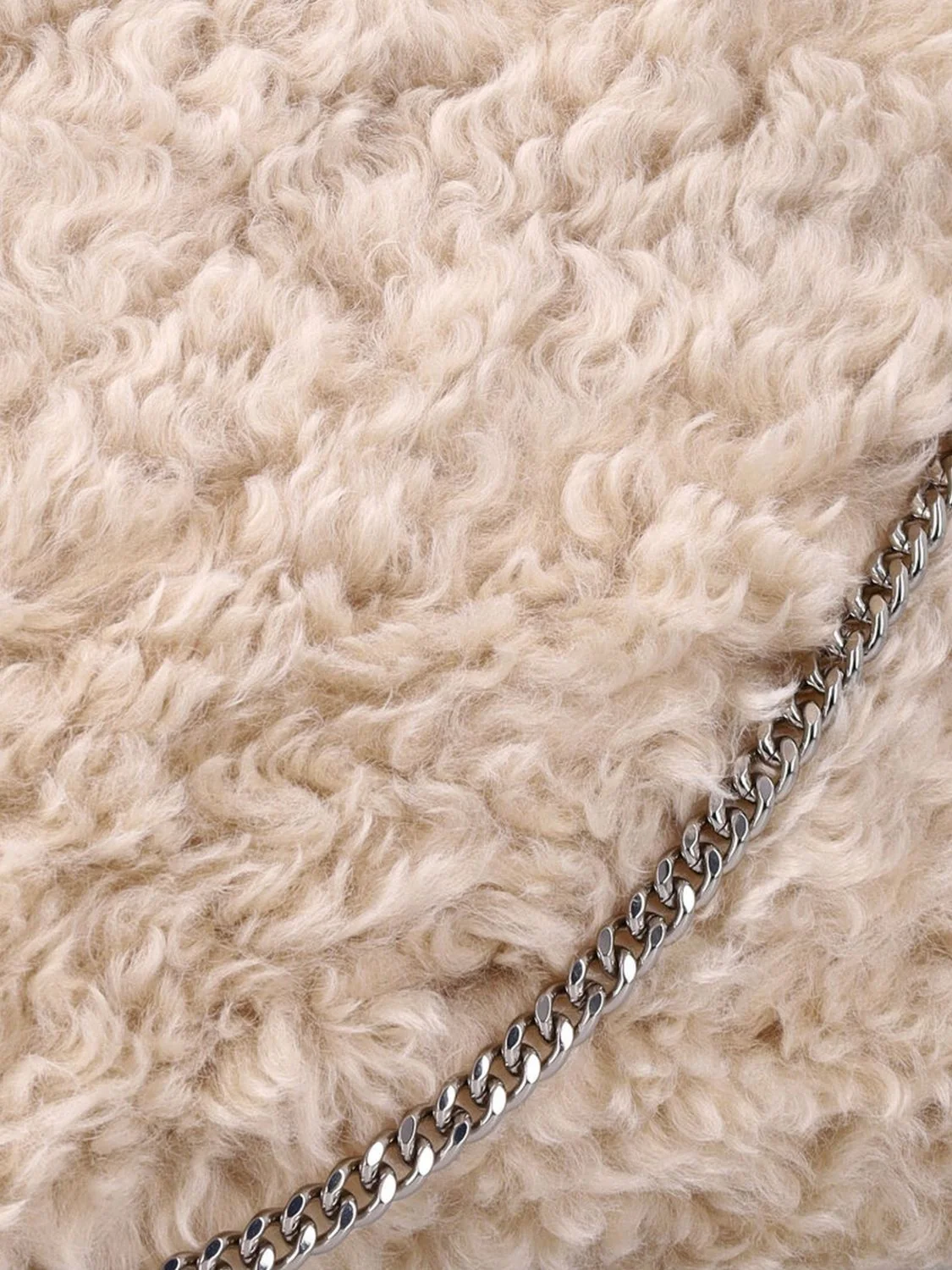 falabella vegan shearling handbag with double handle