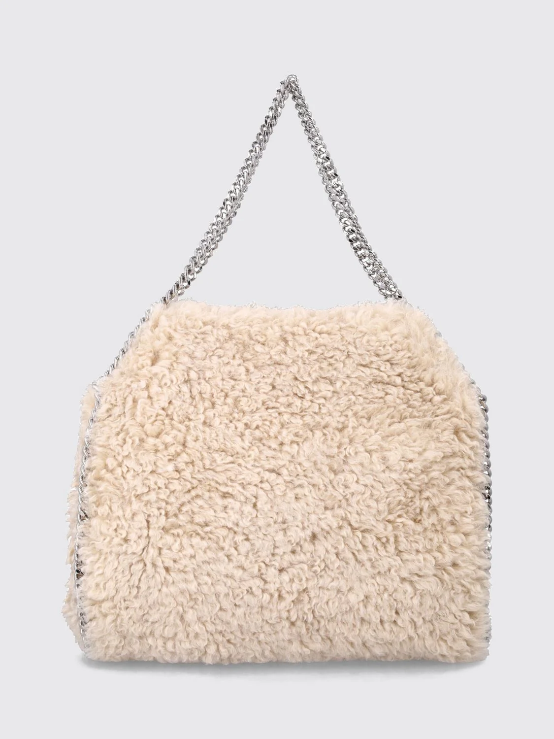 STELLA MCCARTNEY OS falabella tote bag in vegan shearling with chain handle
