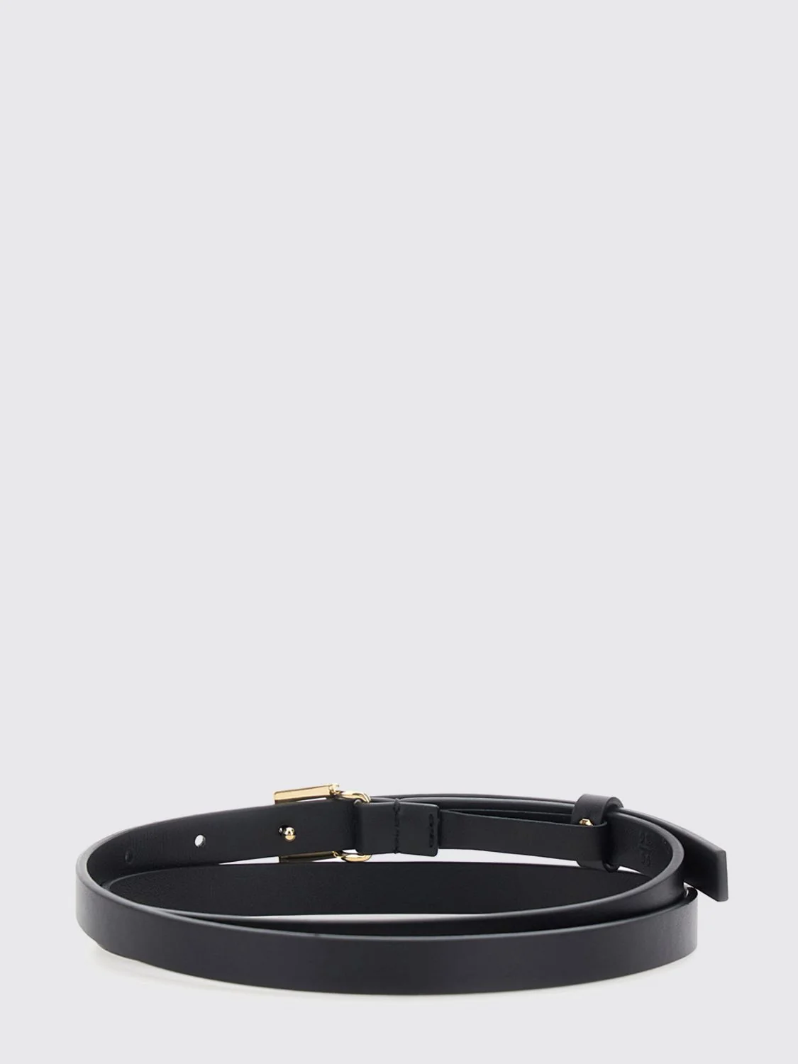 slim calfskin leather belt with ff monogram buckle