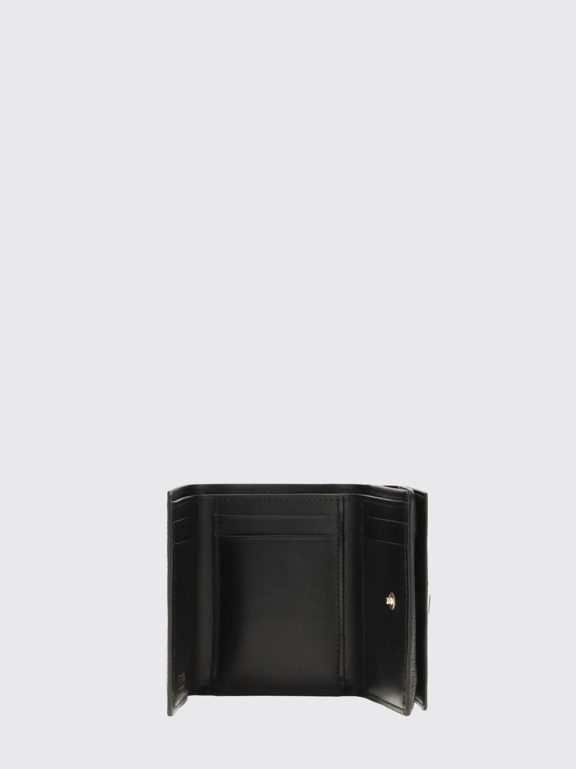 FENDI OS tri-fold leather wallet with ff monogram and snap button closure