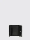 tri-fold leather wallet with ff monogram and snap button closure
