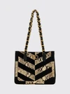 python print and chevron motif shoulder bag with vlogo