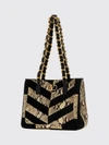 python print and chevron motif shoulder bag with vlogo