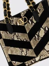 python print and chevron motif shoulder bag with vlogo