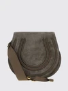 marcie mini crossbody bag chloé in suede calfskin with flap closure