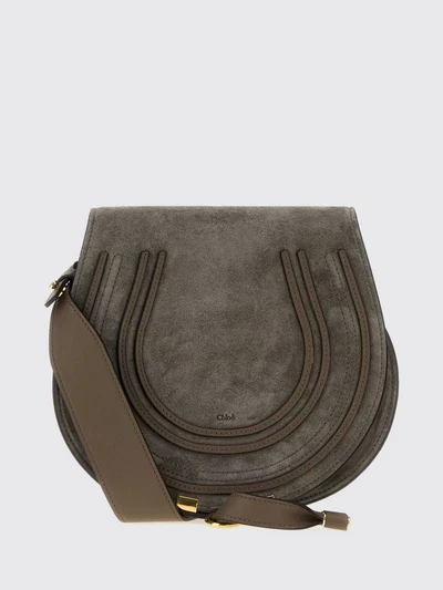 marcie mini crossbody bag chloé in suede calfskin with flap closure