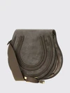 marcie mini crossbody bag chloé in suede calfskin with flap closure