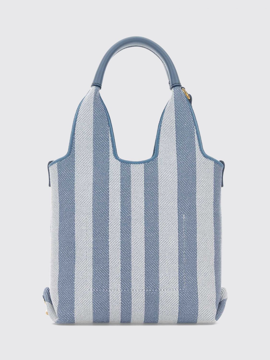 CHLOÉ OS striped cotton handbag chloé with jacquard logo and leather handles
