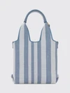 striped cotton handbag chloé with jacquard logo and leather handles