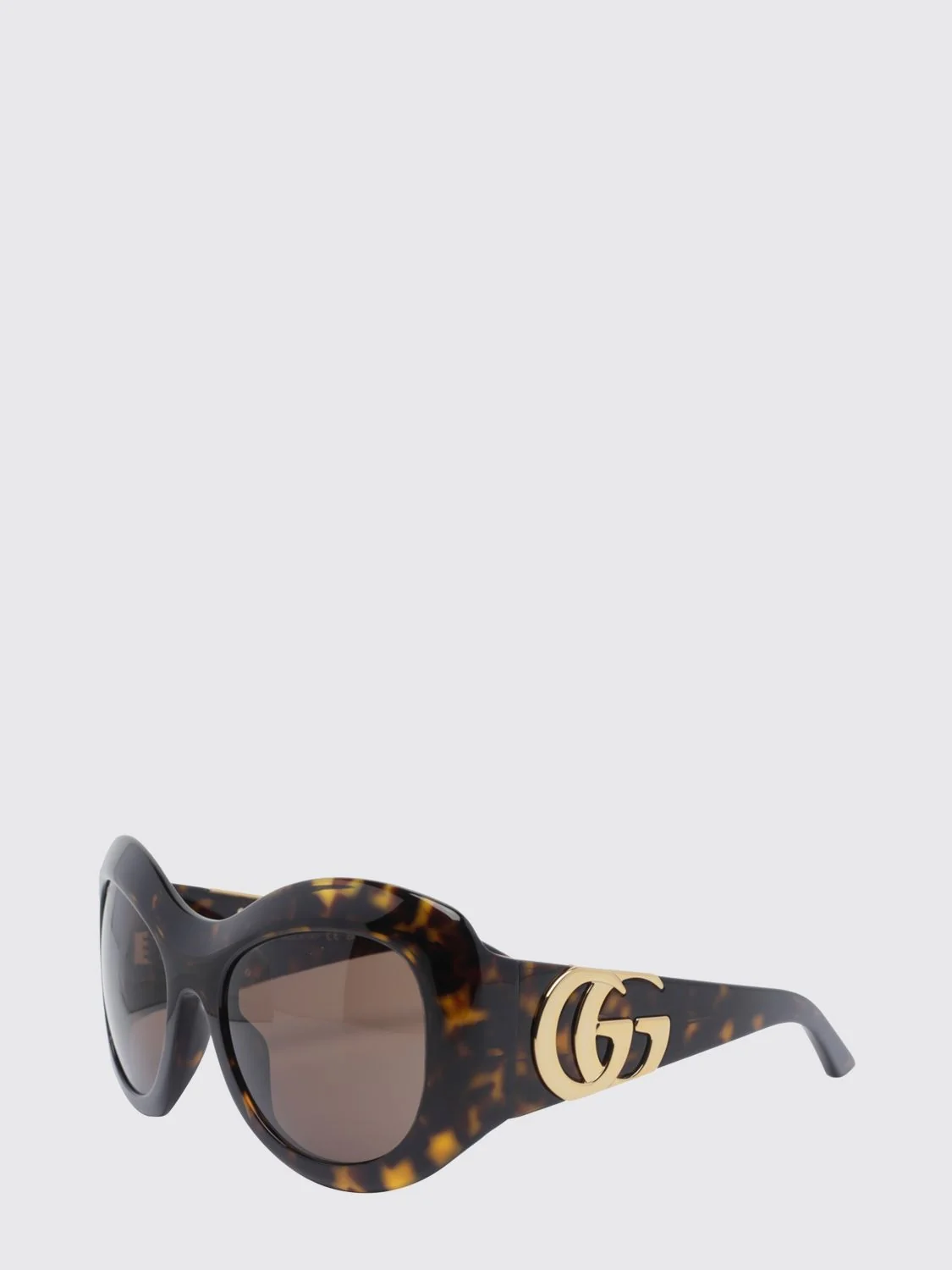 cat-eye sunglasses in tortoiseshell acetate with gg monogram logo