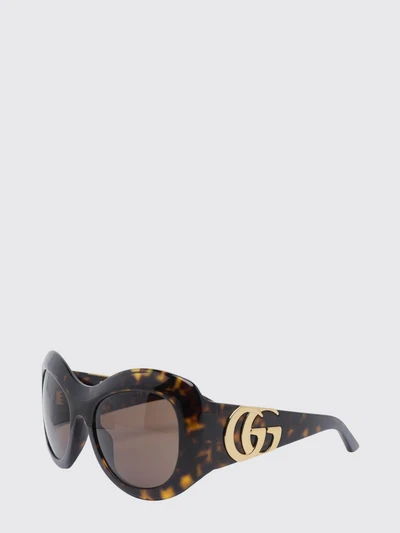cat-eye sunglasses in tortoiseshell acetate with gg monogram logo