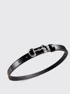 smooth calfskin leather belt with horsebit detail and interlocking closure