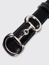 smooth calfskin leather belt with horsebit detail and interlocking closure