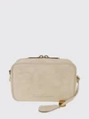 suede calfskin crossbody bag with embossed logo