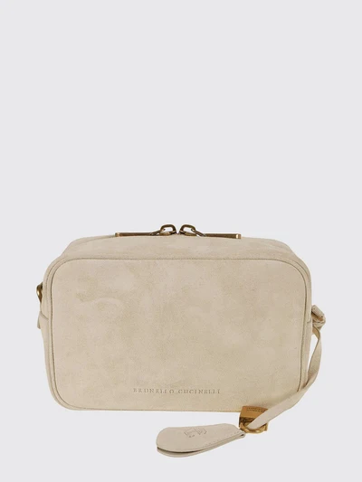 suede calfskin crossbody bag with embossed logo