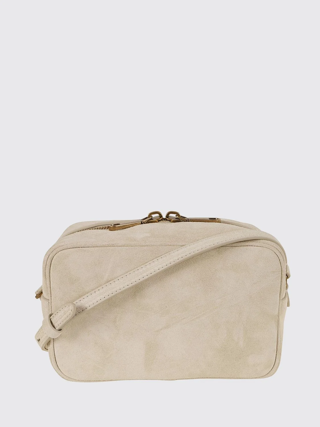 suede calfskin crossbody bag with embossed logo