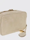 suede calfskin crossbody bag with embossed logo