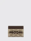 horsebit card holder in gg supreme fabric with four card slots