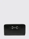 horsebit continental wallet in calfskin leather with zip closure