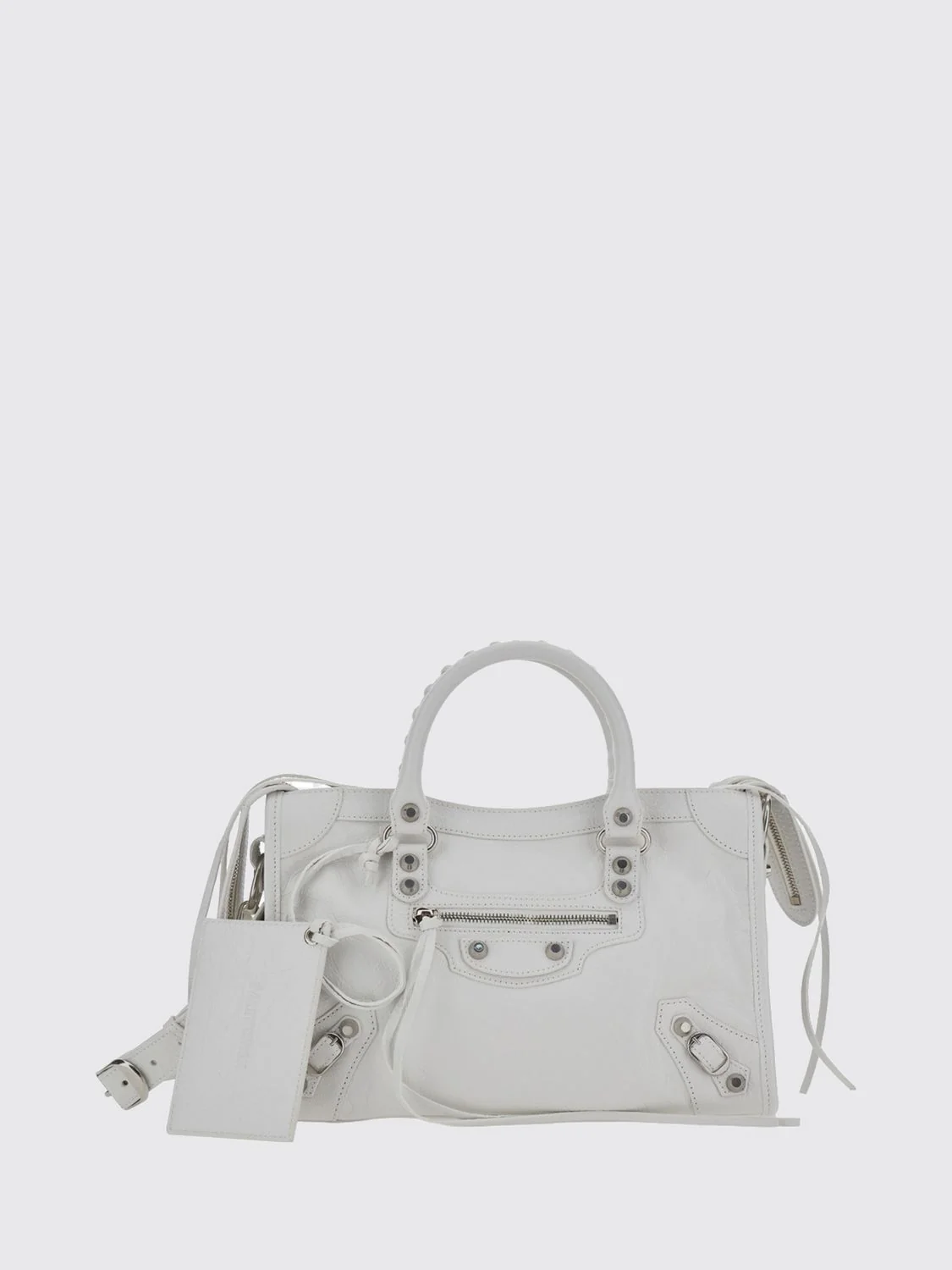 le city studded arena lambskin handbag with shoulder strap