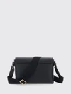 note check coated cotton crossbody bag with leather details