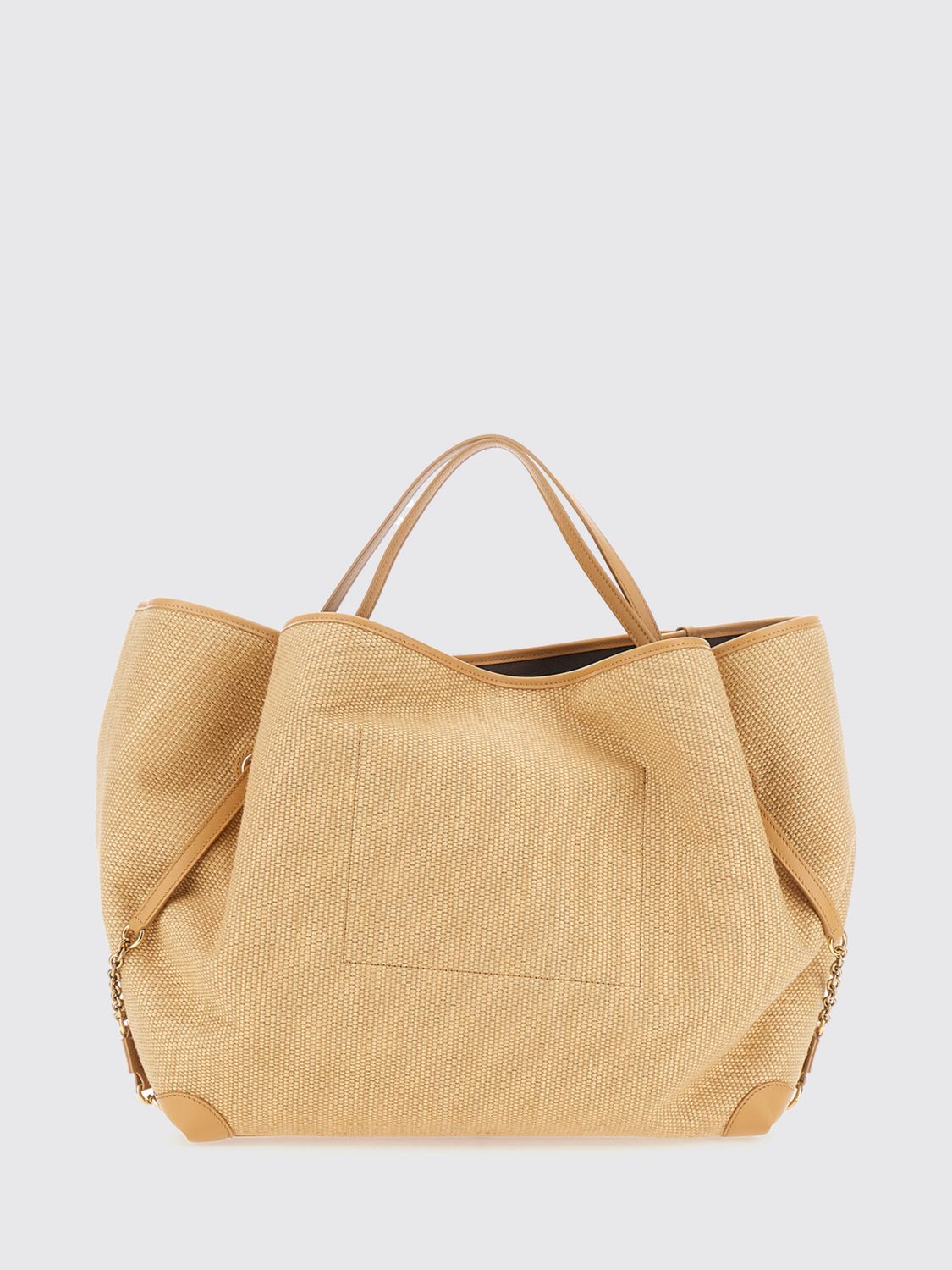CHLOÉ OS clover large linen and cotton tote bag chloé with jacquard logo