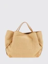 clover large linen and cotton tote bag chloé with jacquard logo