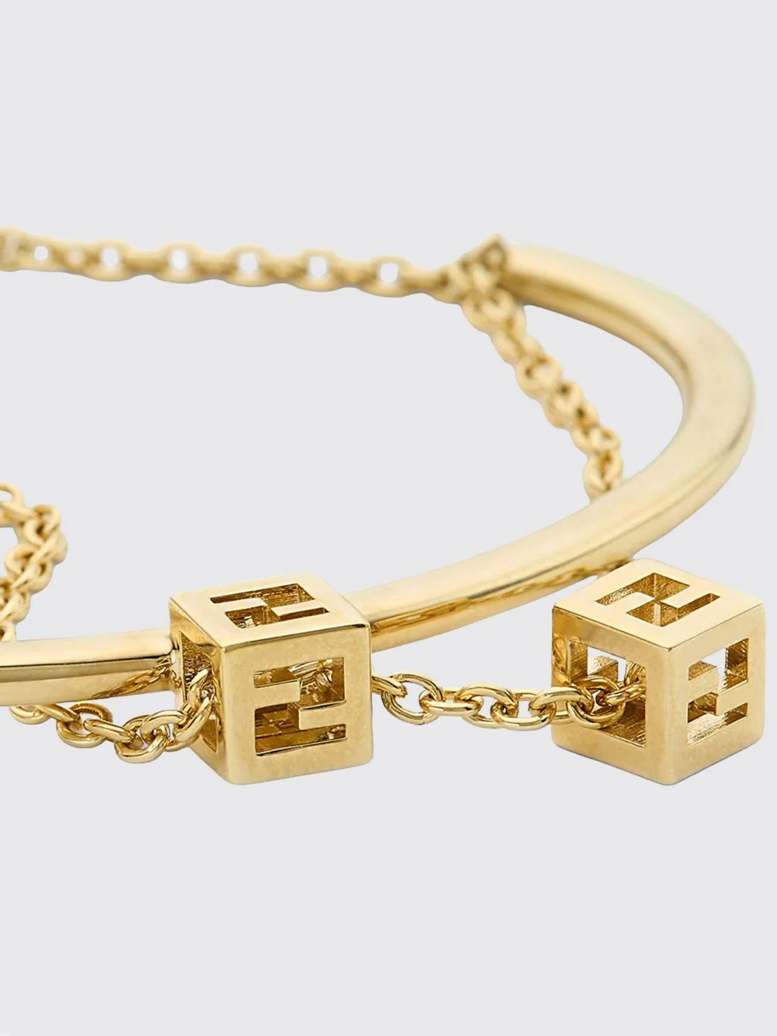 faces gold-tone bronze bracelet with ff monogram detail