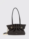 soft draped nappa leather shoulder bag with double handle
