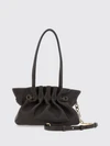 soft draped nappa leather shoulder bag with double handle