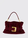 anthem ruched suede calfskin shoulder bag with buckle detail