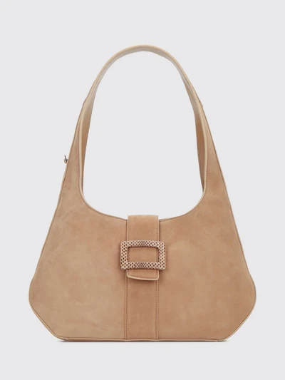belle vivier suede hobo bag with engraved plaque